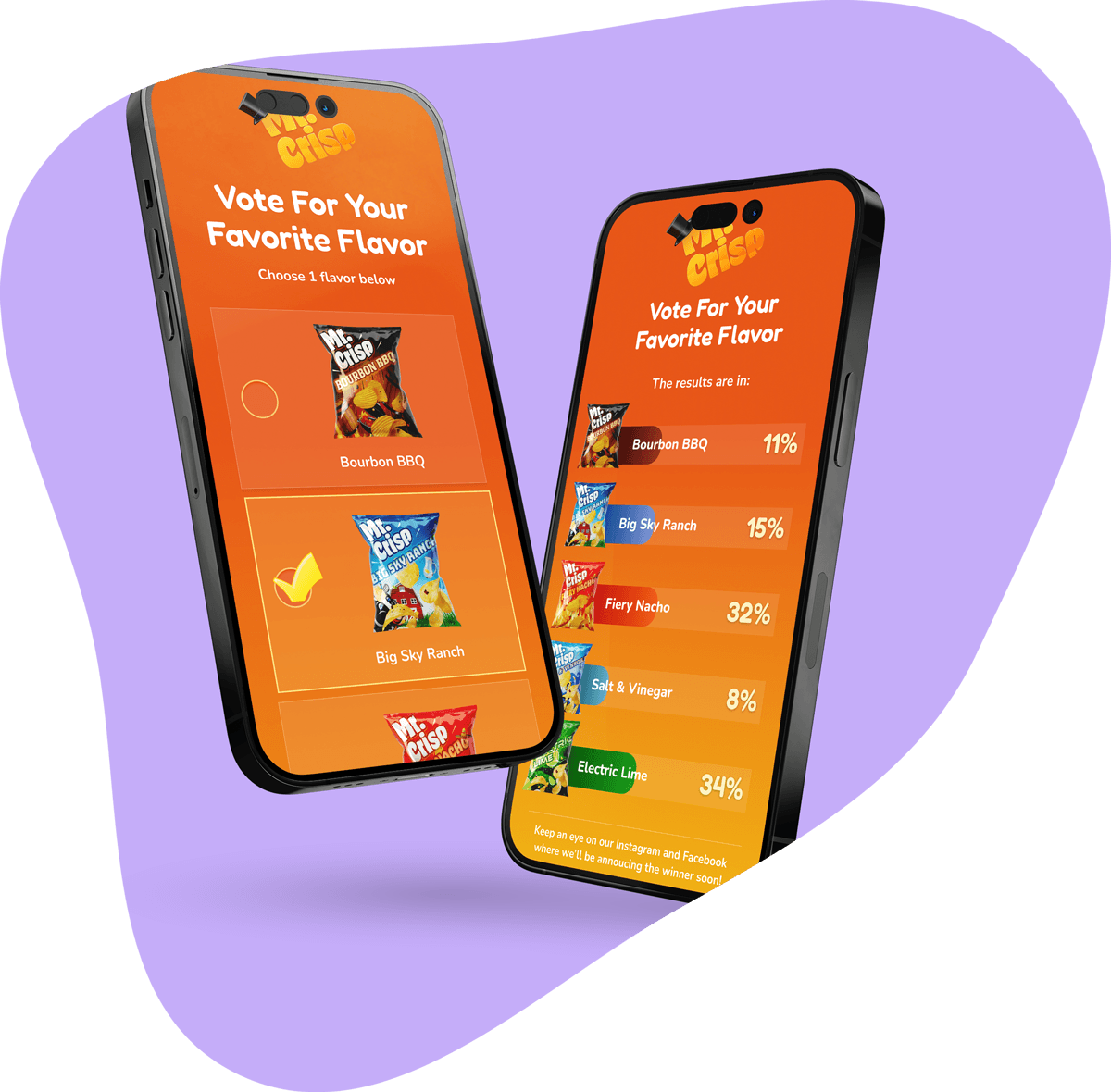 Image of two iPhones with screenshots